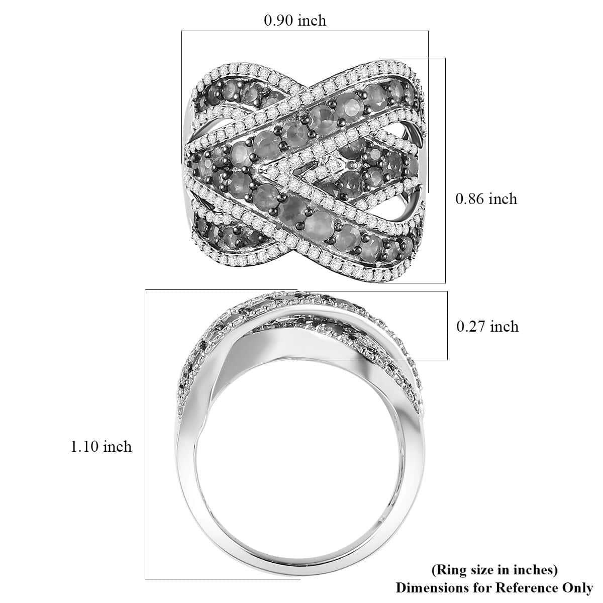 Narsipatnam Alexandrite and Moissanite Overbridge By-pass Ring in Rhodium Over Sterling Silver (Size 6.0) 3.75 ctw (Del. in 8-10 Days) image number 5