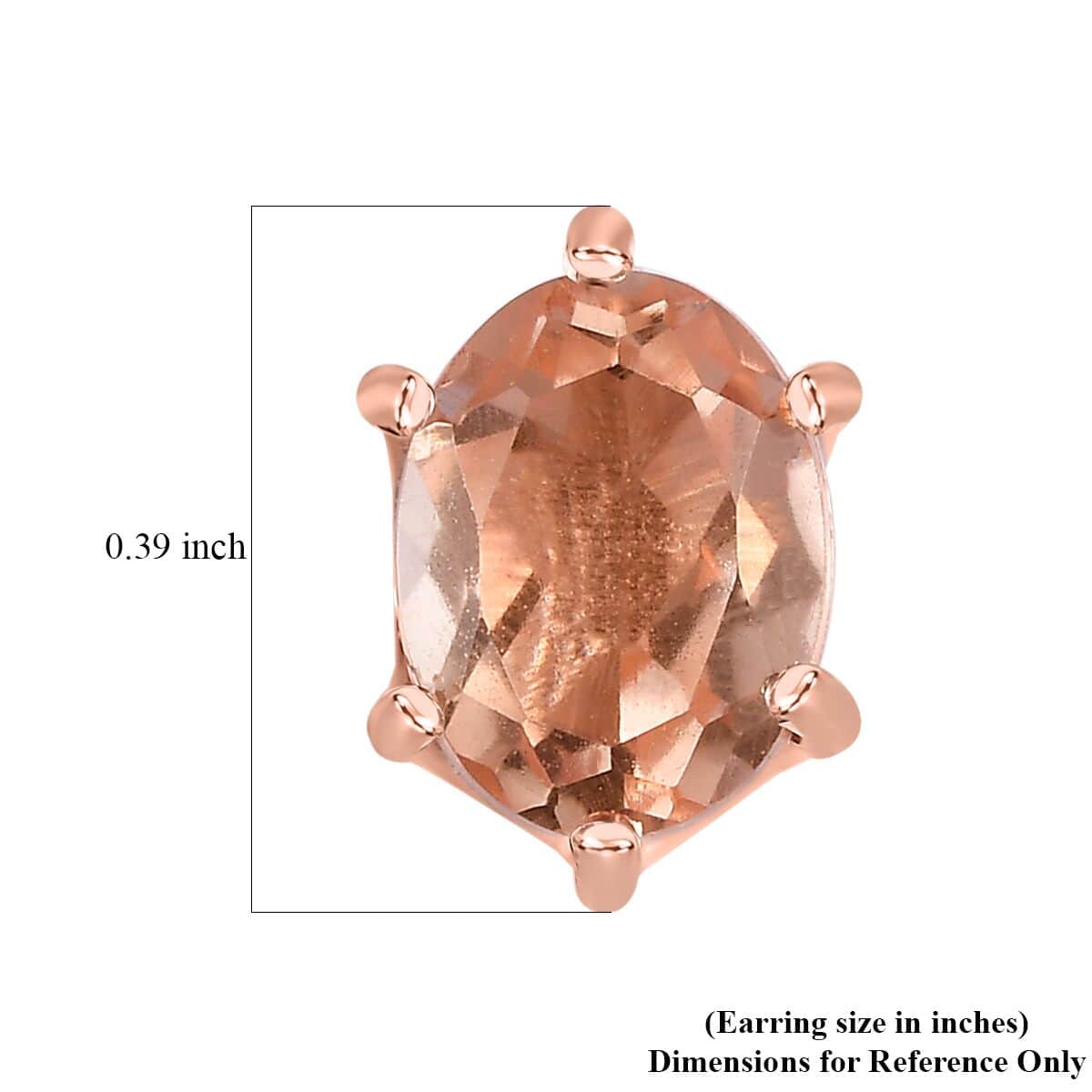 Morganique Quartz (Triplet) Solitaire Stud Earrings in 18K Vermeil Rose Gold Over Sterling Silver 3.10 ctw image number 4