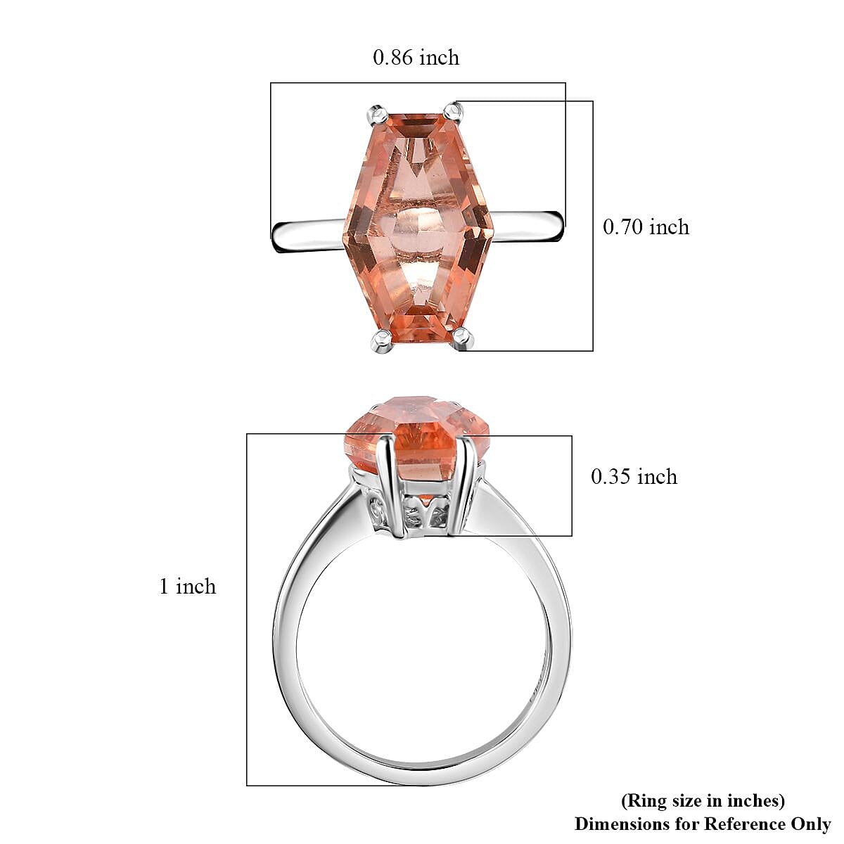 Morganique Quartz (Triplet) Elongated Ring in Rhodium Over Sterling Silver (Size 10.0) 6.50 ctw image number 5