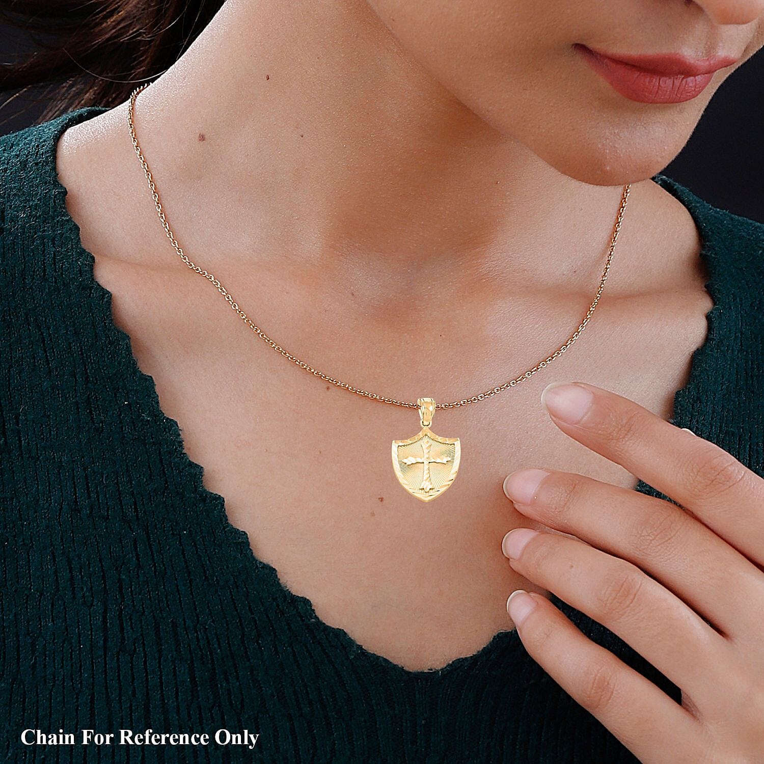 10K Yellow Gold Shield of Faith Pendant 2.50 Grams