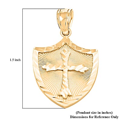 10K Yellow Gold Shield of Faith Pendant 2.50 Grams