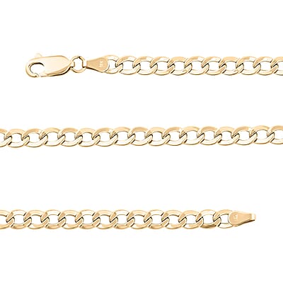 14K Yellow Gold 4mm Cuban Chain Necklace 22 Inches 8.20 Grams