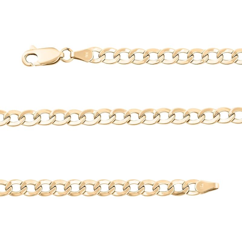 14K Yellow Gold 4mm Cuban Chain Necklace 22 Inches 8.20 Grams