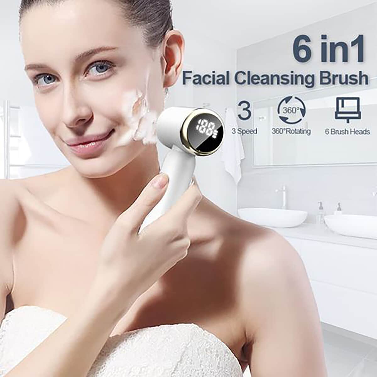 Bene Beauty LED Rotating Facial Cleaning Brush - Green image number 3