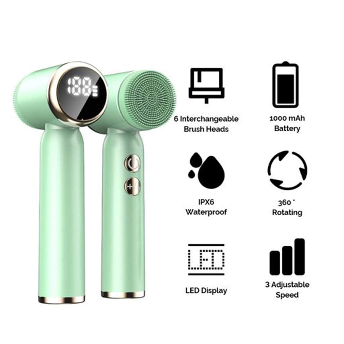 Bene Beauty LED Rotating Facial Cleaning Brush - Green image number 4