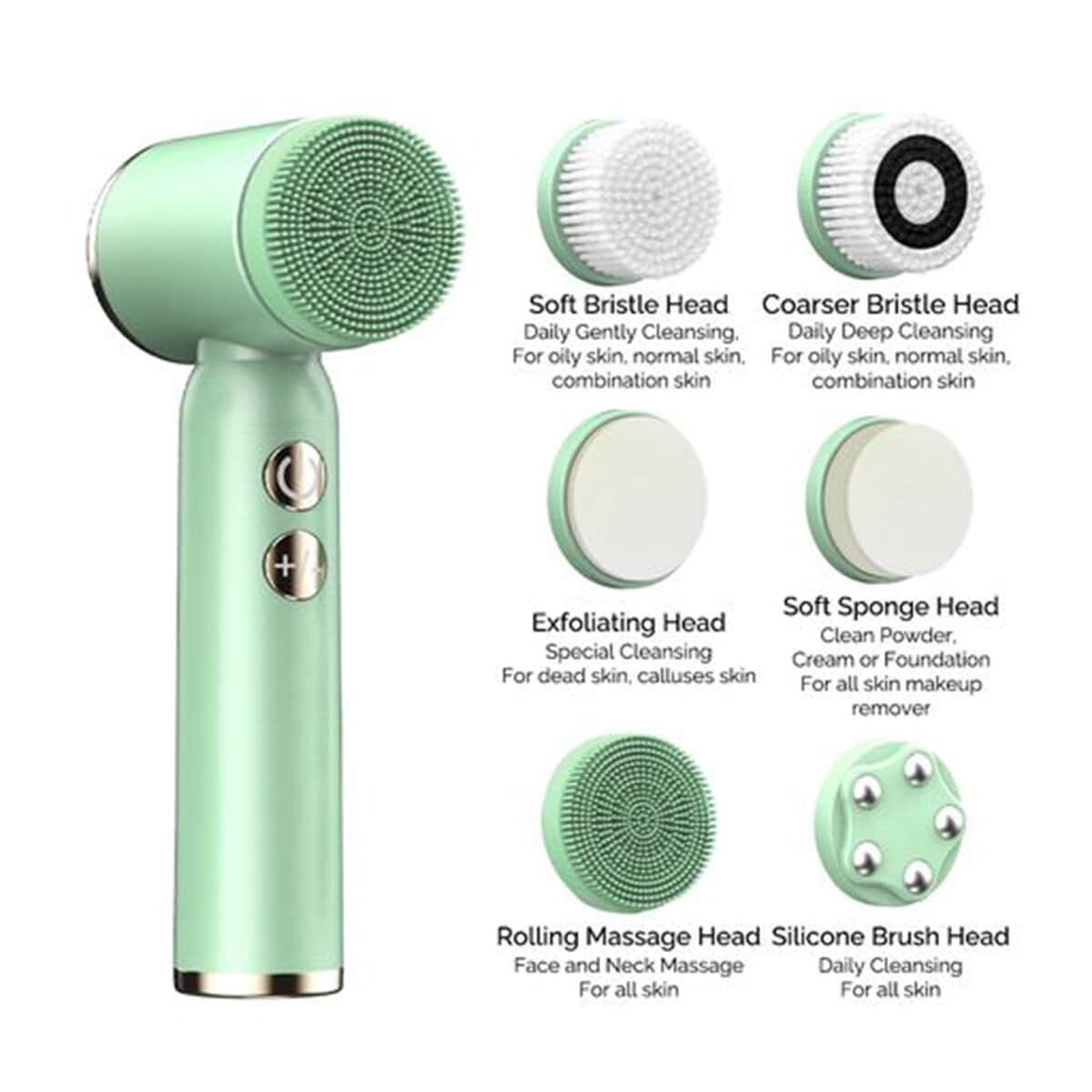 Bene Beauty LED Rotating Facial Cleaning Brush - Green image number 5