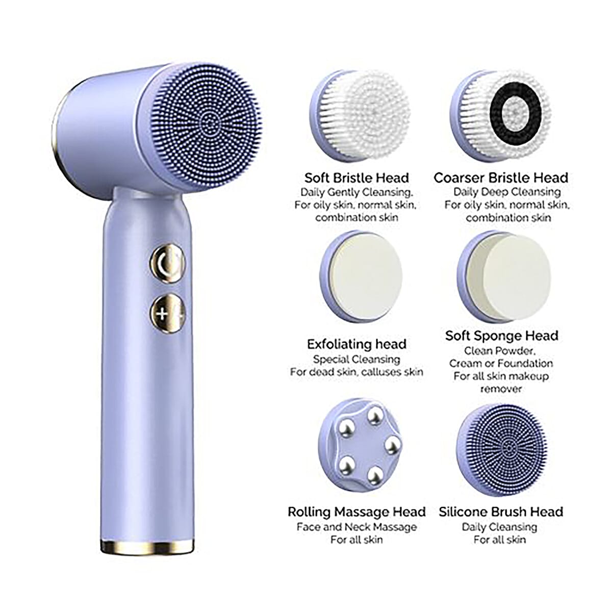 Bene Beauty LED Rotating Facial Cleaning Brush - Purple image number 1