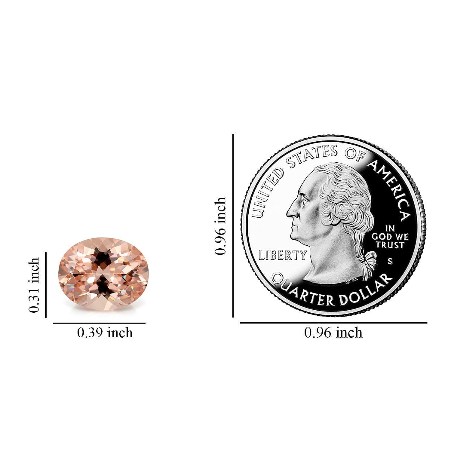 AAAA Marropino Morganite (Oval 10x8 mm) 2.20 ctw