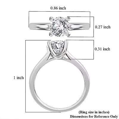 Diamond G-H I3 1.50 ctw Solitaire Ring in 14K White Gold
