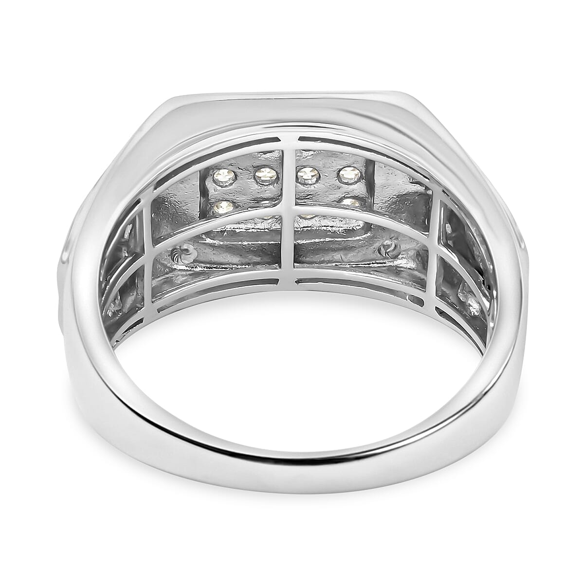 10K White and Yellow Gold Diamond Men's Ring (Size 9.0) 8.80 Grams 0.50 ctw