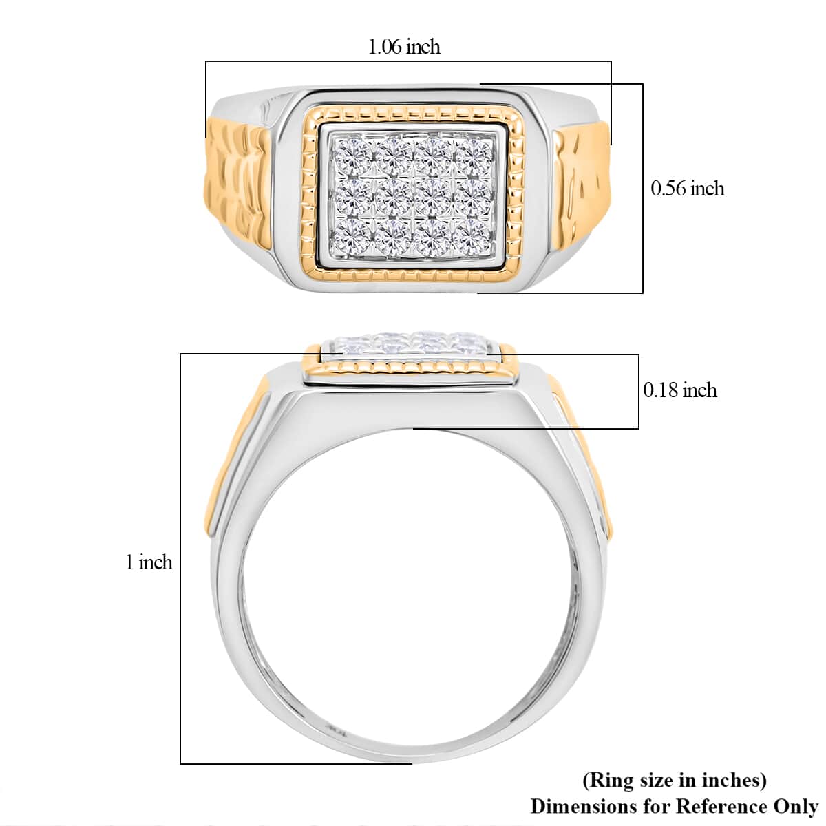 10K White and Yellow Gold Diamond Men's Ring 8.80 Grams 0.50 ctw image number 5