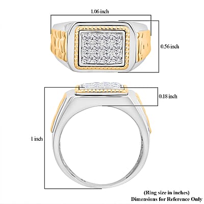 10K White and Yellow Gold Diamond Men's Ring (Size 9.0) 8.80 Grams 0.50 ctw