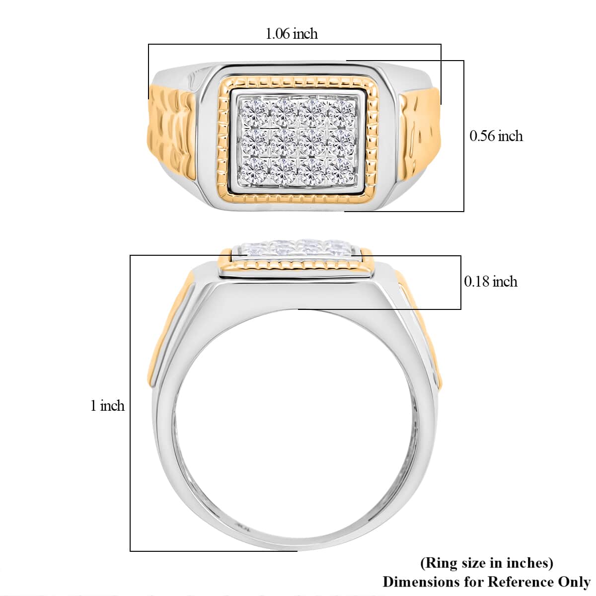 10K White and Yellow Gold Diamond Men's Ring (Size 10.0) 8.80 Grams 0.50 ctw image number 5