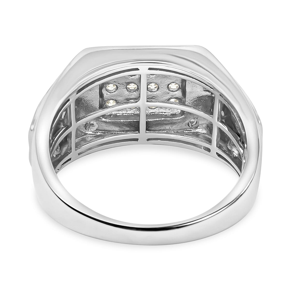 10K White and Yellow Gold Diamond Men's Ring (Size 12.0) 8.80 Grams 0.50 ctw image number 4