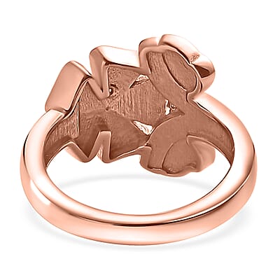 Karis Natural Champagne Diamond Accent Floral Ring in 18K RG Plated (Size 5.0)