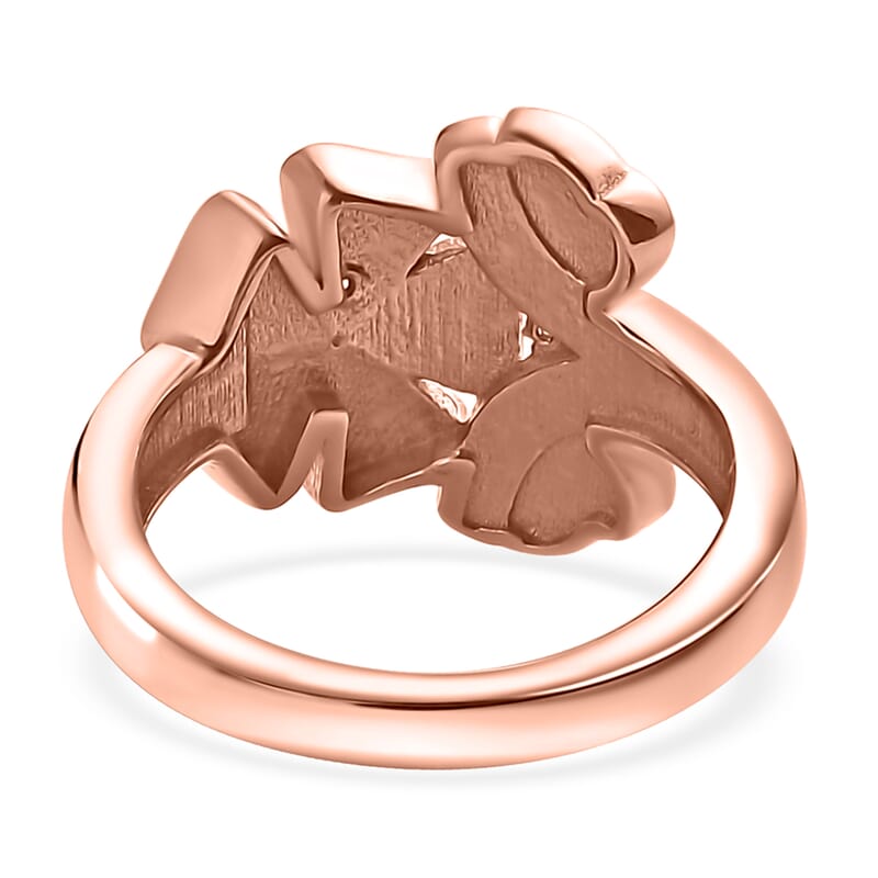 Karis Natural Champagne Diamond Accent Floral Ring in 18K RG Plated (Size 5.0)