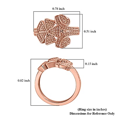 Karis Natural Champagne Diamond Accent Floral Ring in 18K RG Plated (Size 5.0)