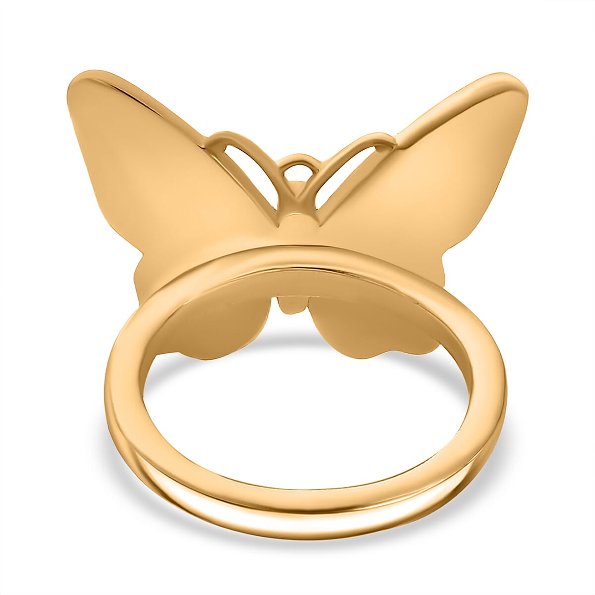 Yellow Diamond Accent Butterfly Ring in 18K Yellow Gold Plated (Size 10.0) image number 4