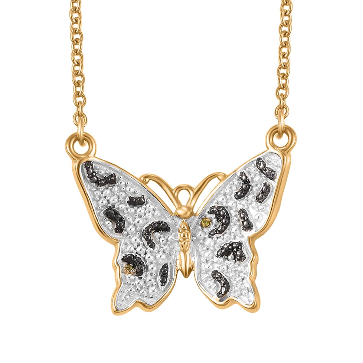 Karis Yellow Diamond Accent Butterfly Necklace in 18K YG Plated 18 Inches image number 0