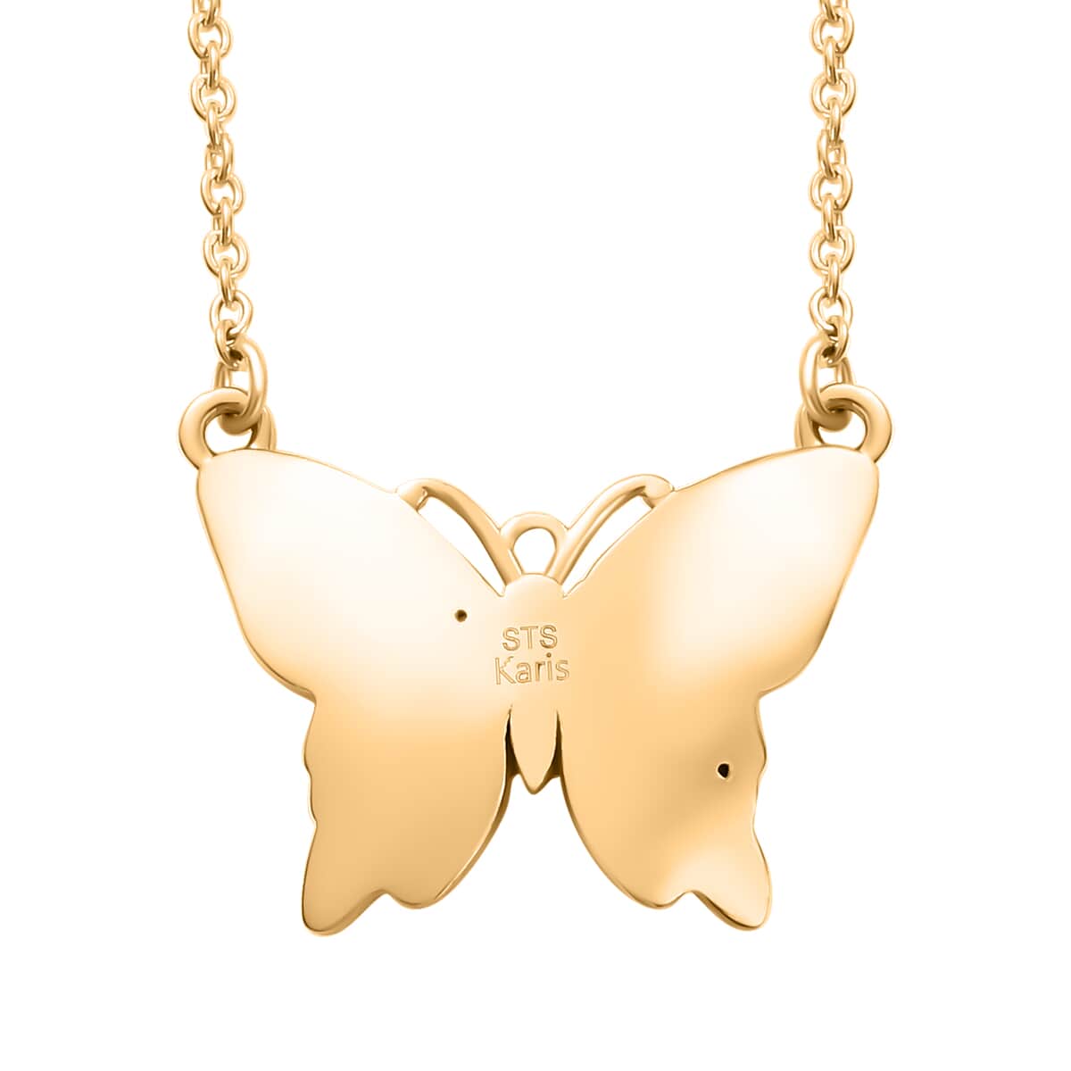 Karis Yellow Diamond Accent Butterfly Necklace in 18K YG Plated 18 Inches image number 4