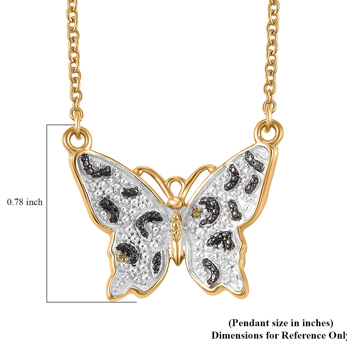 Karis Yellow Diamond Accent Butterfly Necklace in 18K YG Plated 18 Inches
