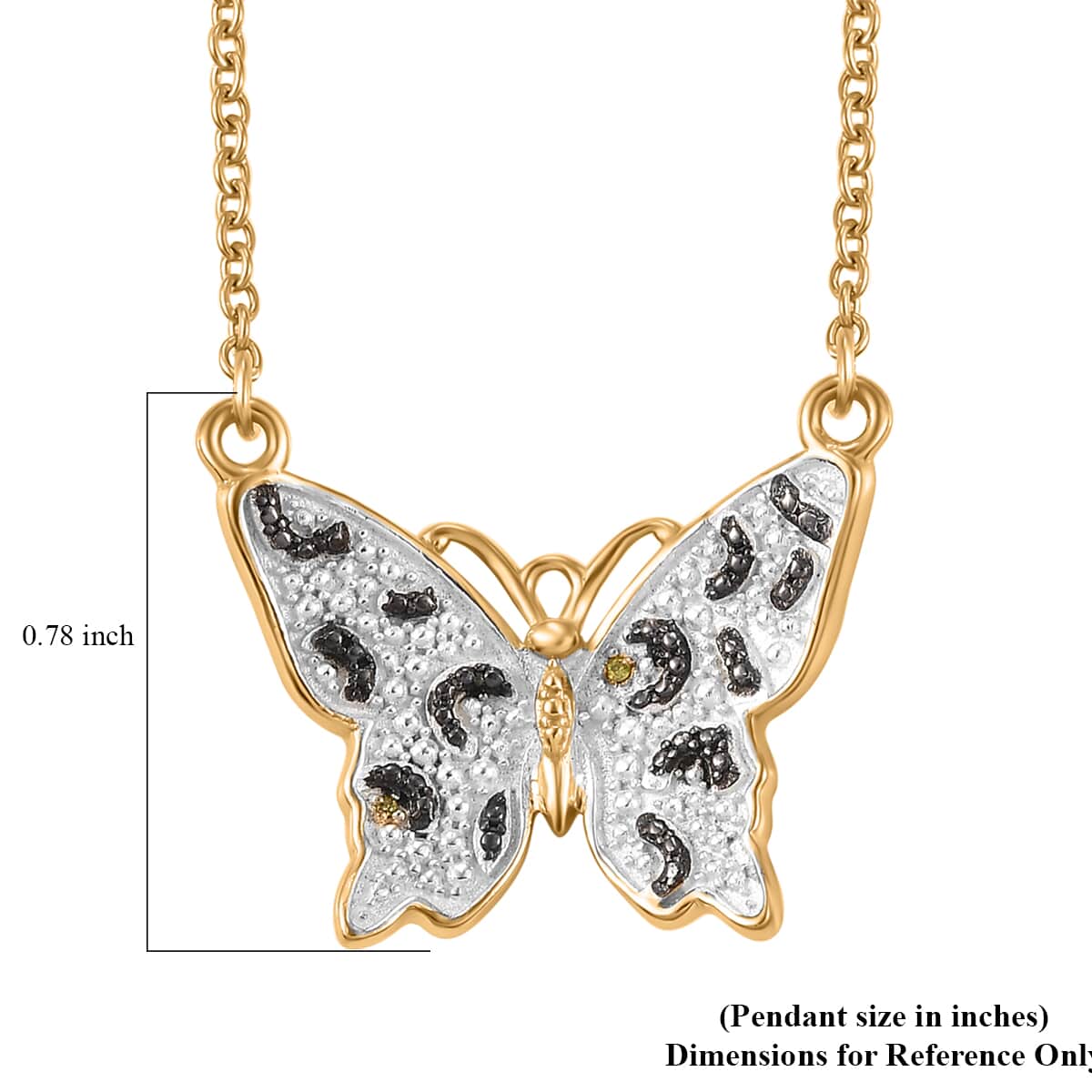 Karis Yellow Diamond Accent Butterfly Necklace in 18K YG Plated 18 Inches image number 6