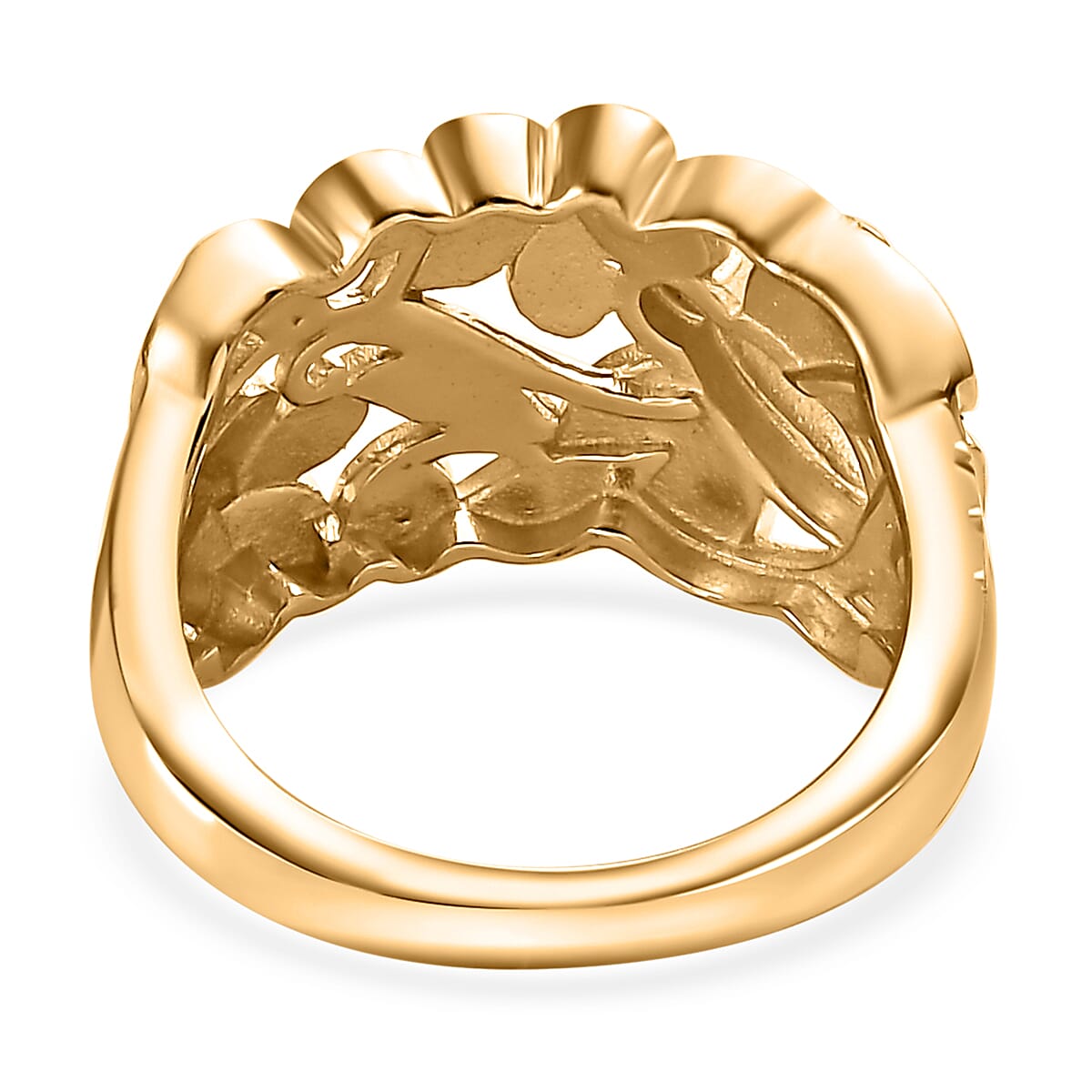 Karis Diamond Accent Ring in Platinum Bond & 18K YG Plated (Size 5.0)
