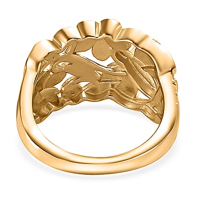 Karis Diamond Accent Ring in Platinum Bond & 18K YG Plated (Size 5.0)