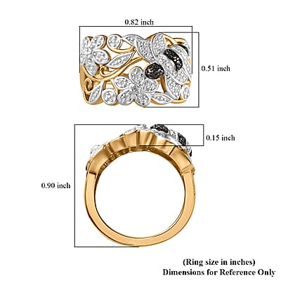 Karis Diamond Accent Ring in Platinum Bond & 18K YG Plated (Size 5.0)