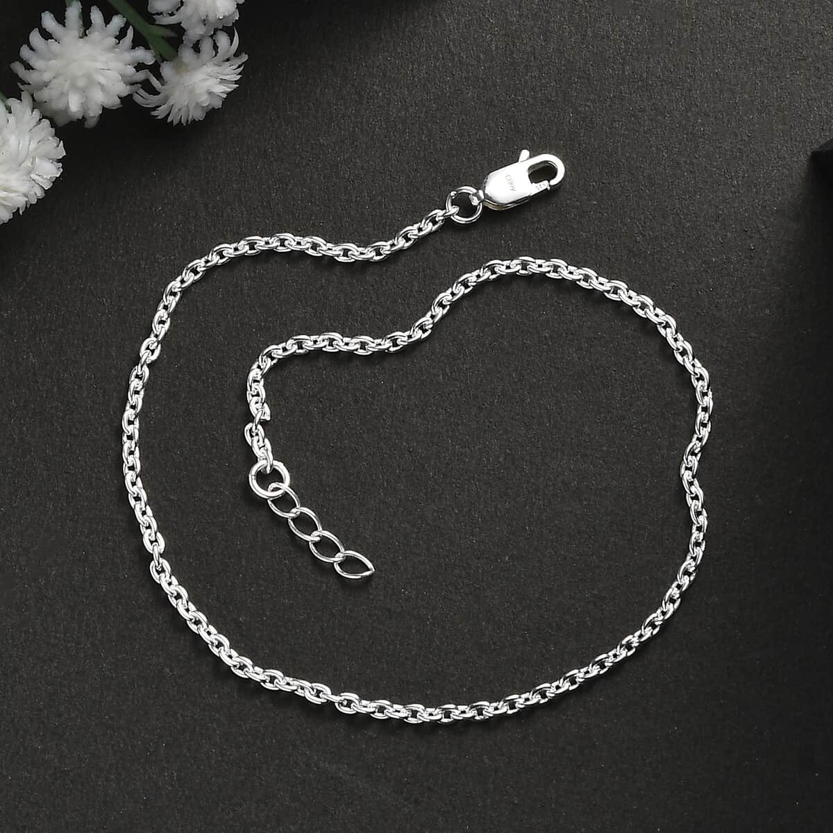 Sterling Silver Chain Anklet (9 In) (2.85 g) image number 1