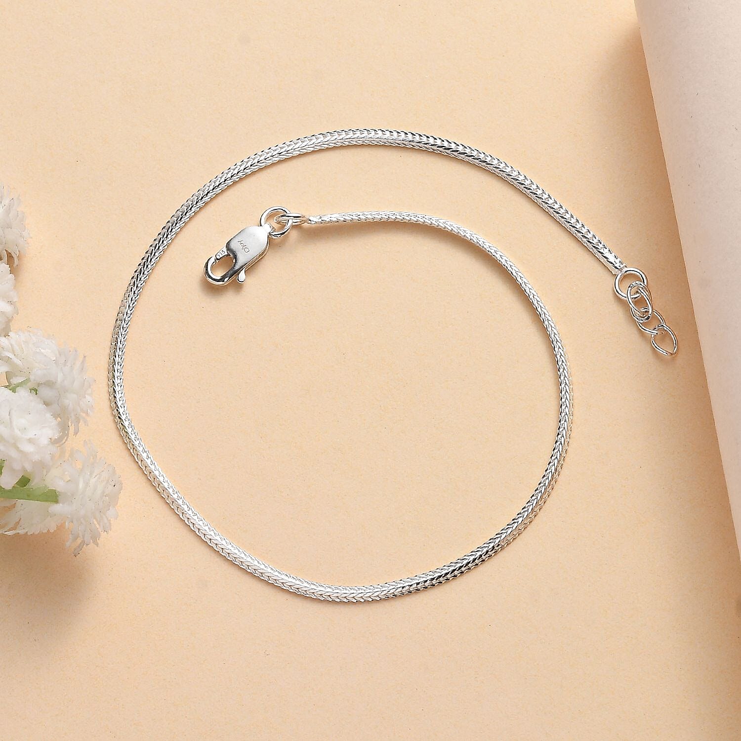 Sterling Silver Chain Anklet (9 In) 2.85 Grams