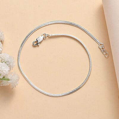 Sterling Silver Chain Anklet (9 In) 2.85 Grams