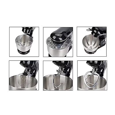 Homesmart Stand Mixer with Dough Hook, Beater, Egg Whisk Stainless Steel Bowl- Black