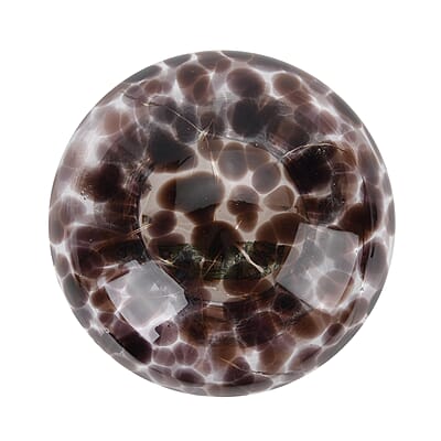 LED Light Beads Cute Brown Glass Mushroom Shape Table Lamp (2xAA Battery Not Included)