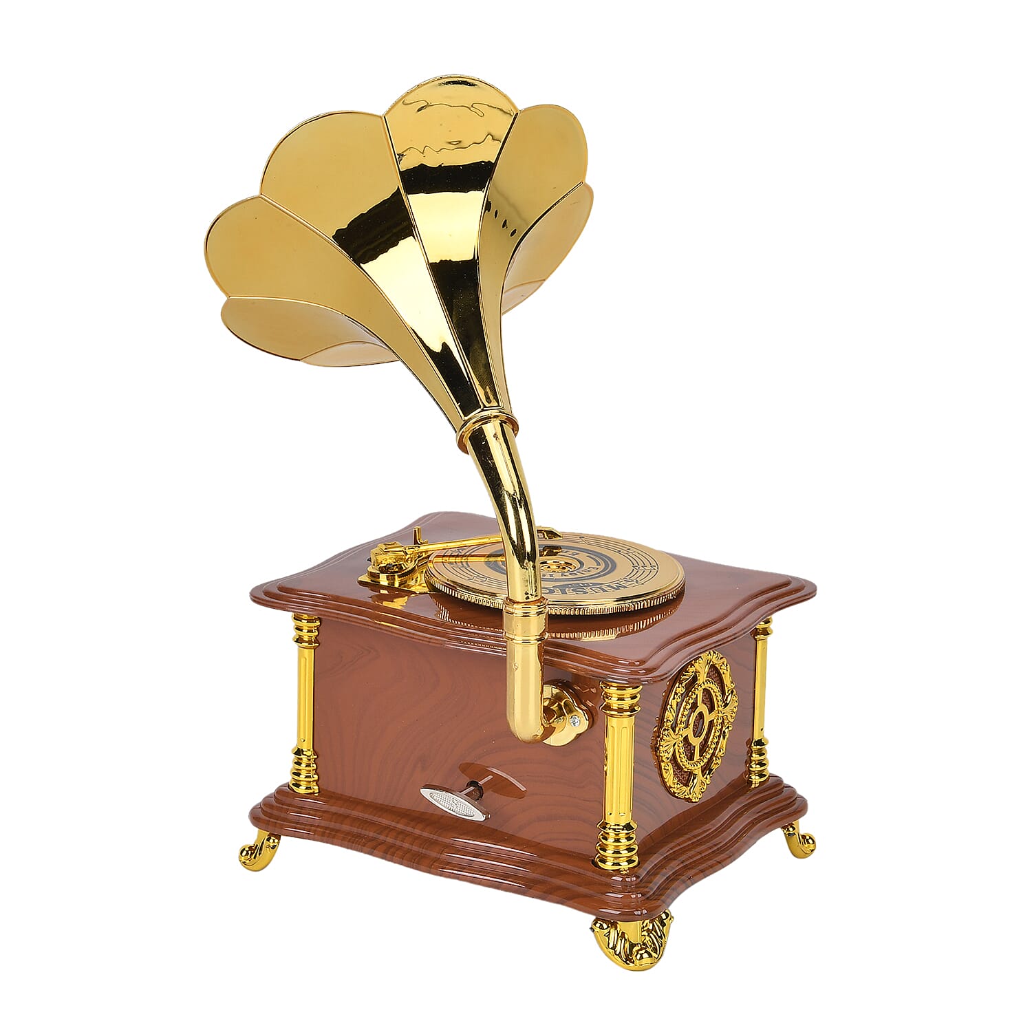 Retro Phonograph Music Box with Drawer (Battery not Included)