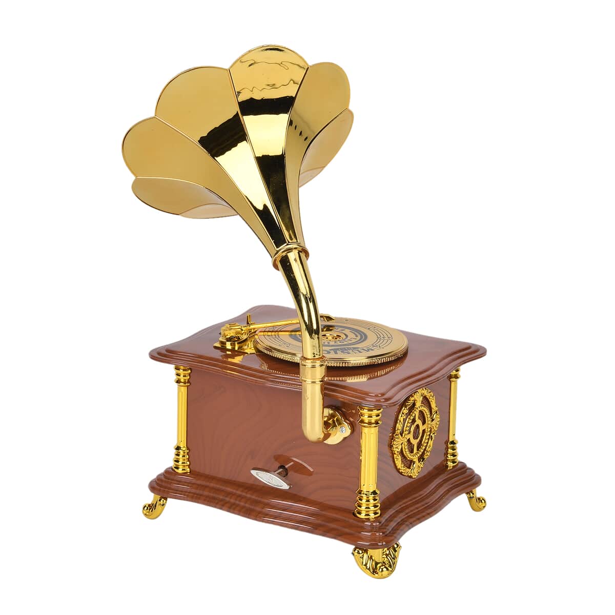 Retro Phonograph Music Box with Drawer (5.12"x4.33"x8.66") (Battery not Included) image number 4