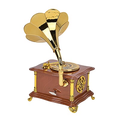 Retro Phonograph Music Box with Drawer (Battery not Included)