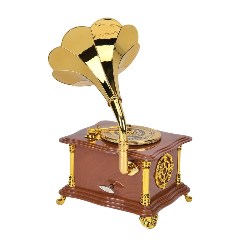 Retro Phonograph Music Box with Drawer (Battery not Included)