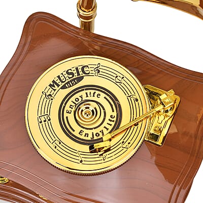 Retro Phonograph Music Box with Drawer (Battery not Included)