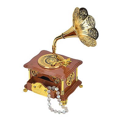 Retro Phonograph Music Box with Drawer (Battery not Included)