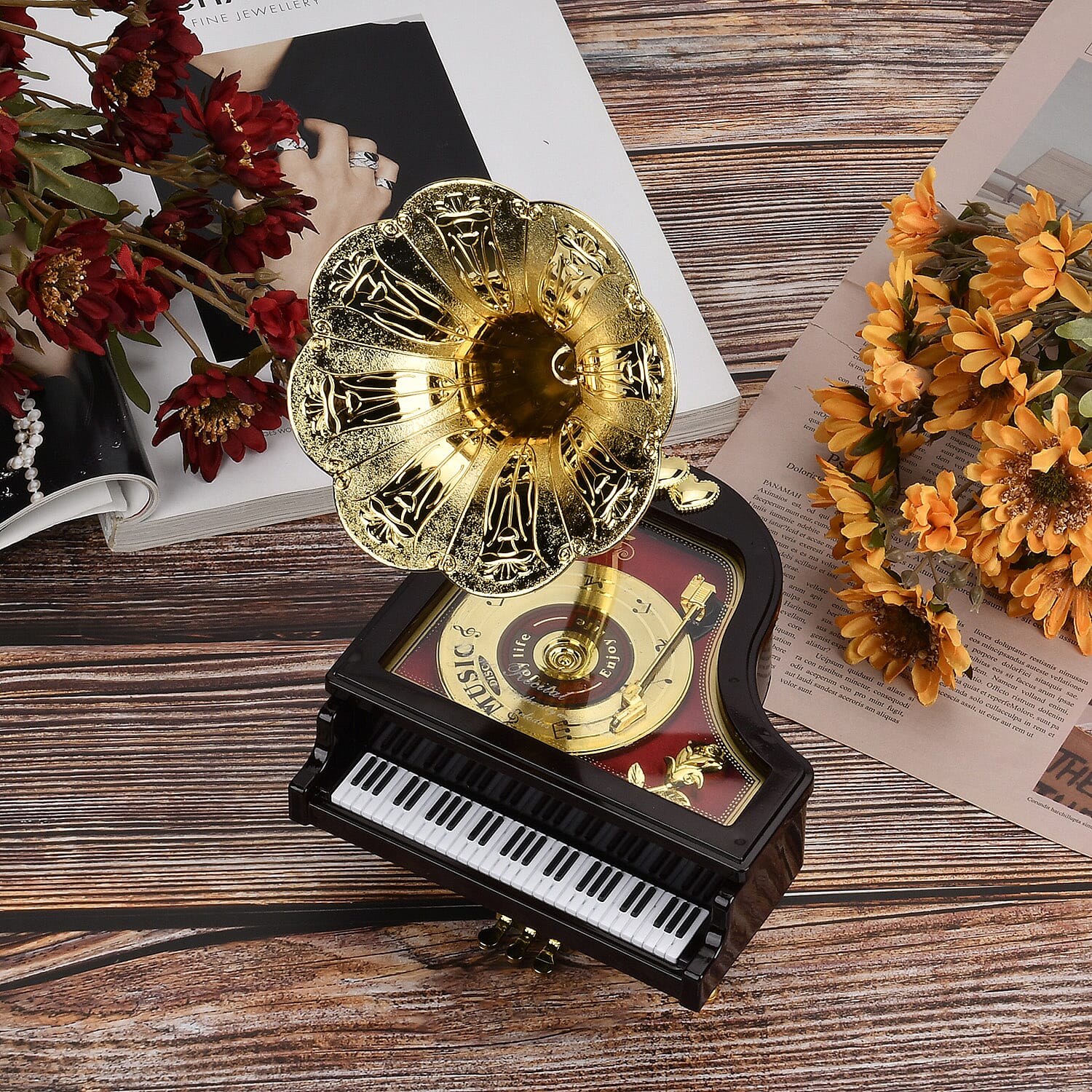 Buy Retro Piano Phonograph Music Box (Battery not Included) at ShopLC.
