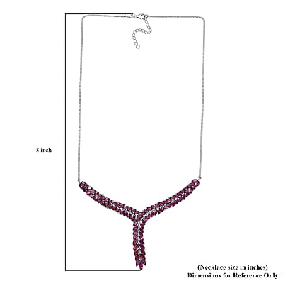 D'Joy Orissa Rhodolite Garnet Flowers Fall Necklace 18-20 Inches in Rhodium Over Sterling Silver 16.50 ctw