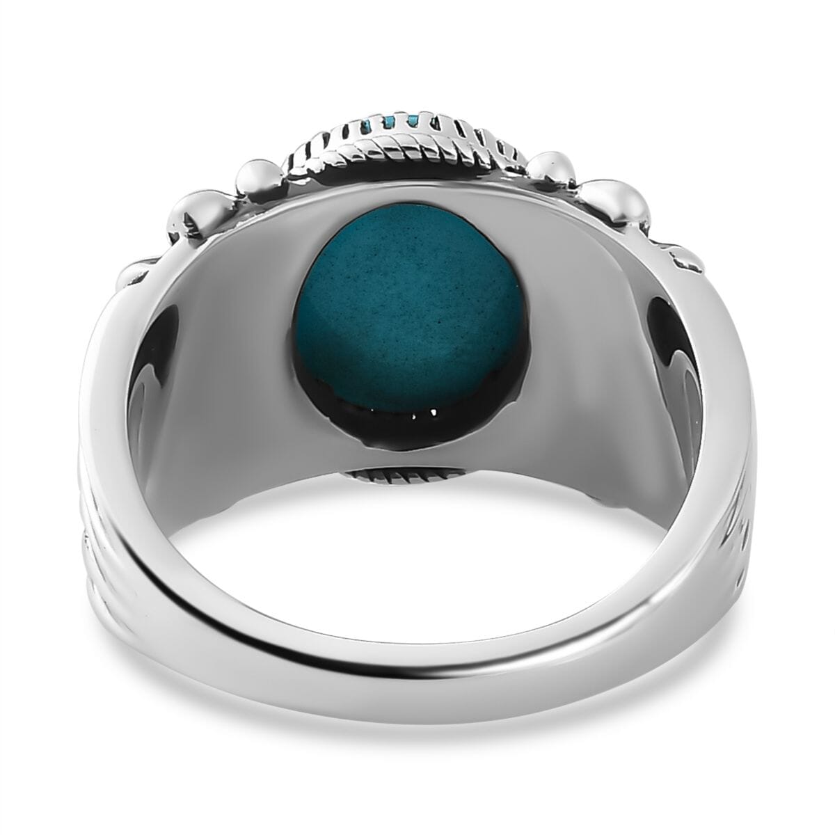 Artisan Crafted Sleeping Beauty Turquoise Solitaire Ring in Sterling Silver (Size 8.0) 3.25 ctw image number 4