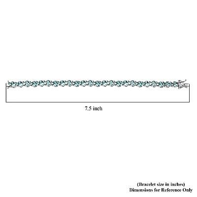 Natural Green Apatite 14.75 ctw Sea Waves Bracelet in Rhodium Over Sterling Silver (7.25 In)