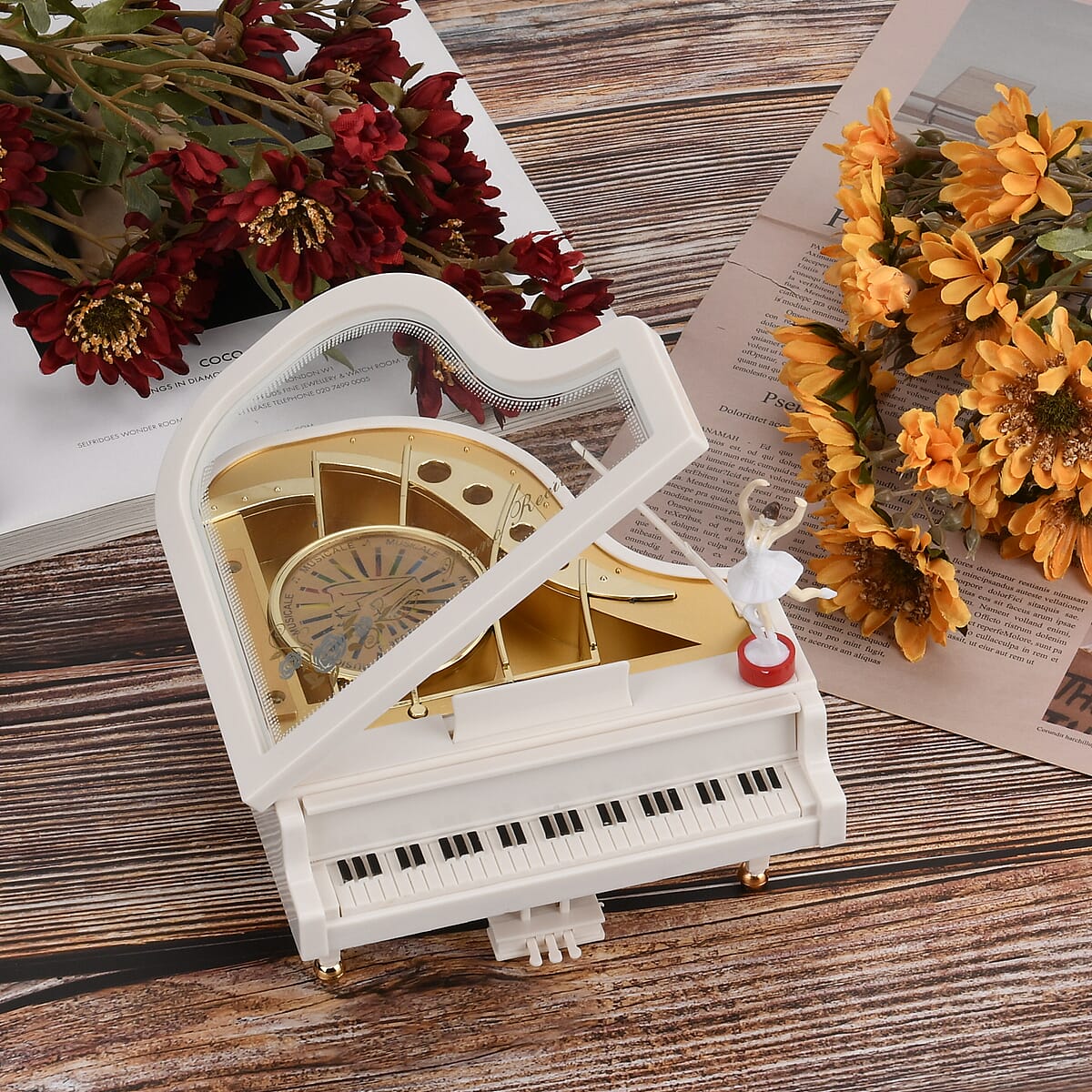 Piano Music Box with Ballerina (Battery not Included) image number 1