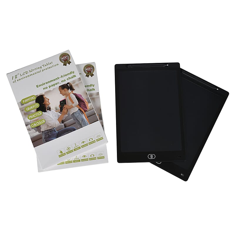 Livmore Set of Two 12Inch LCD Writing Tablet with Pen - Black
