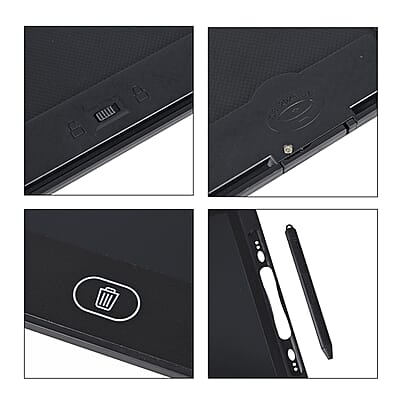 Livmore Set of Two 12Inch LCD Writing Tablet with Pen - Black