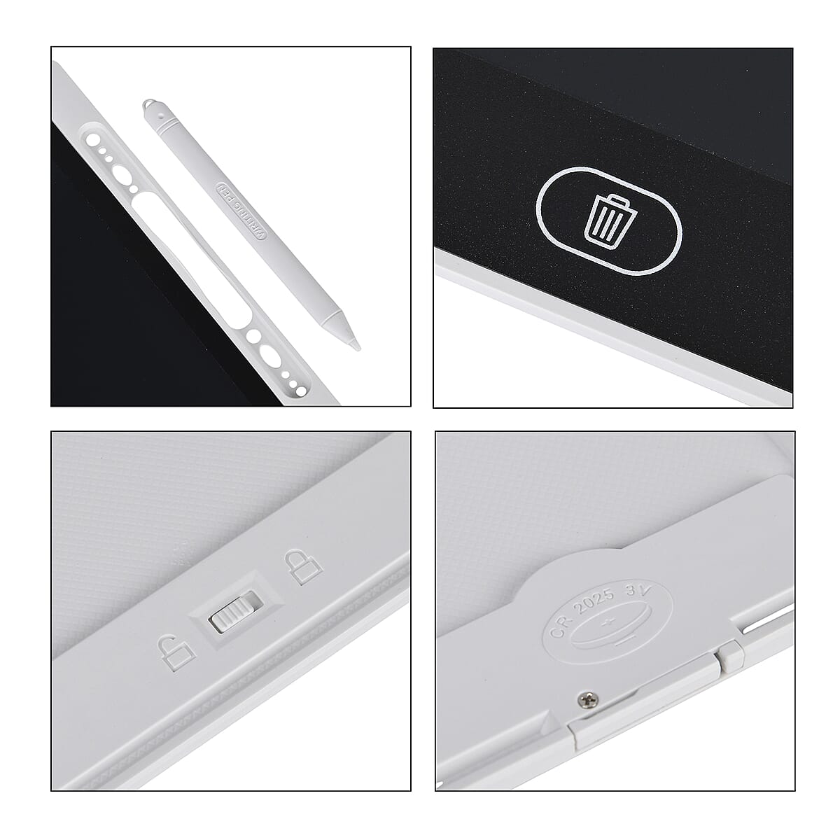 Livmore Set of Two 12Inch LCD Writing Tablet with Pen - White image number 7