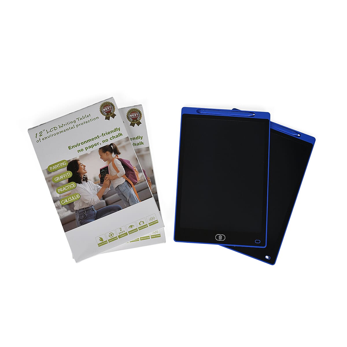 Livmore Set of Two 12Inch LCD Writing Tablet with Pen - Blue image number 0