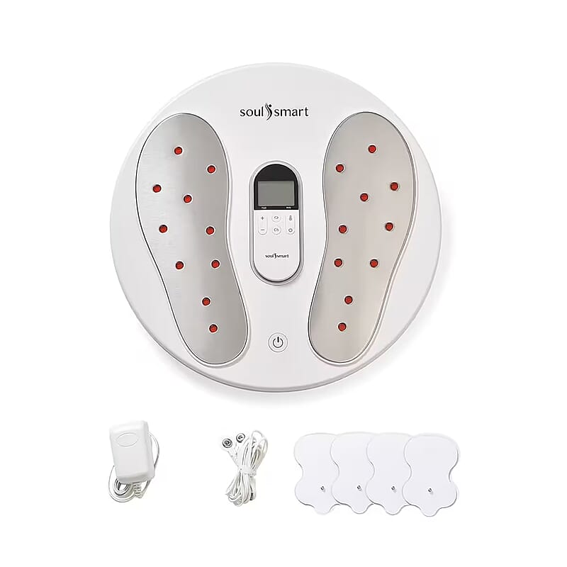 Soulsmart EMS Heating Foot Massager with 2 Electrode Body Pads (2xAA Batteries Not Included)